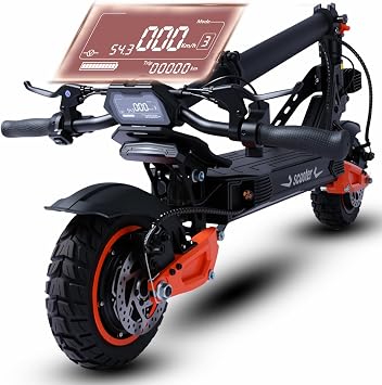 K11 1600W/1200W Electric Scooter for Adults, 40 MPH Top Speed, 37Miles Range, 11" Off-Road Tires, Dual Disc Brake, Spring Suspension, Foldable E-Scooter with Dual Suspension