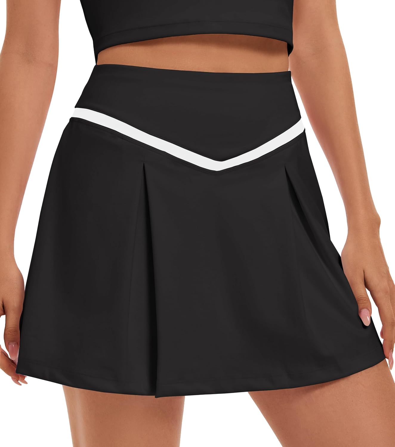 Women's A-Line Tennis Skorts with Built-in Shorts & Side Pockets, Athletic Skirt for Badminton Yoga Workout Casual