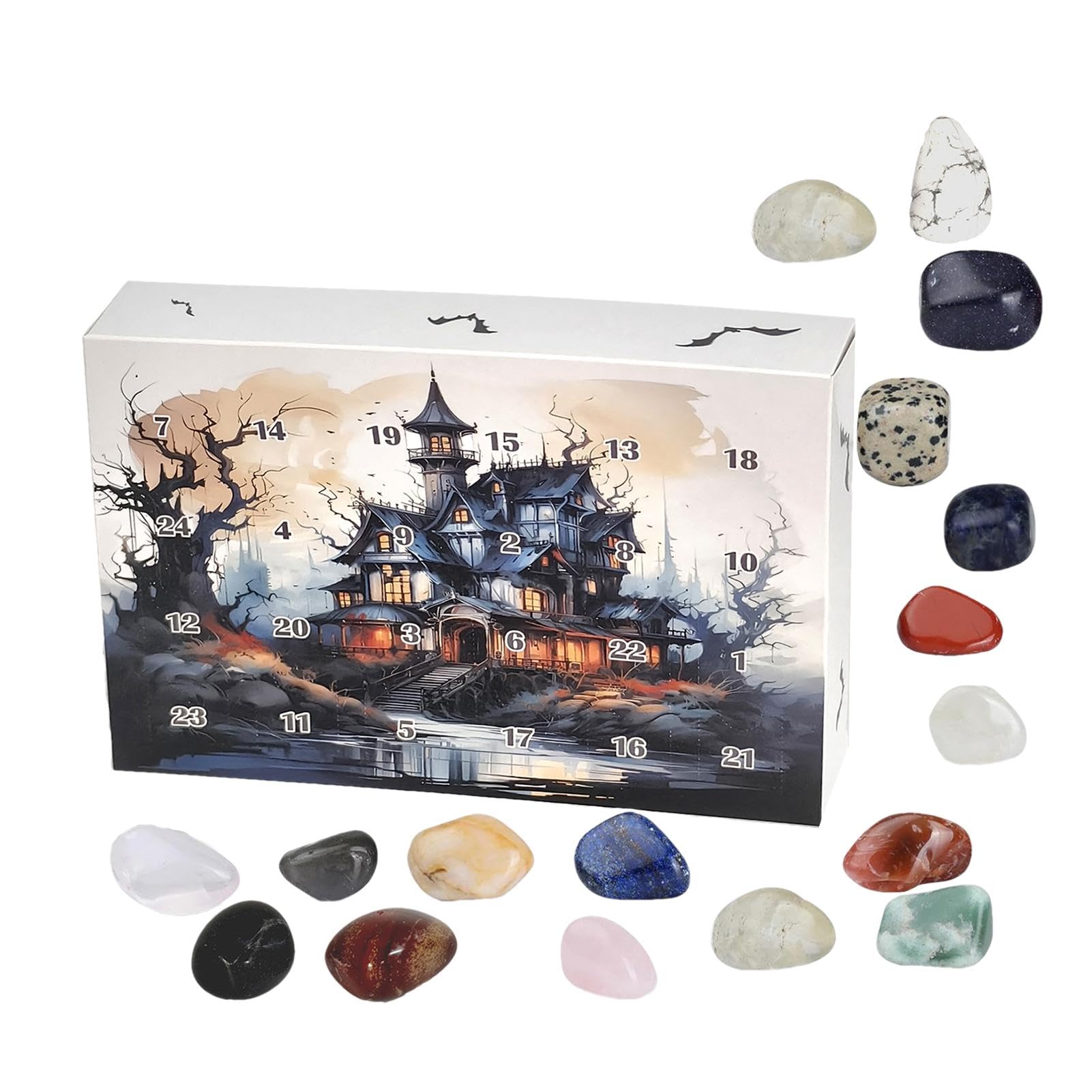 Takluu Rock Advent Calendar 2024 | Gemstones Minerals Countdown Calendar - 24 Days Crystal Agate Stone Advent Calendar, Complete Gem Collection