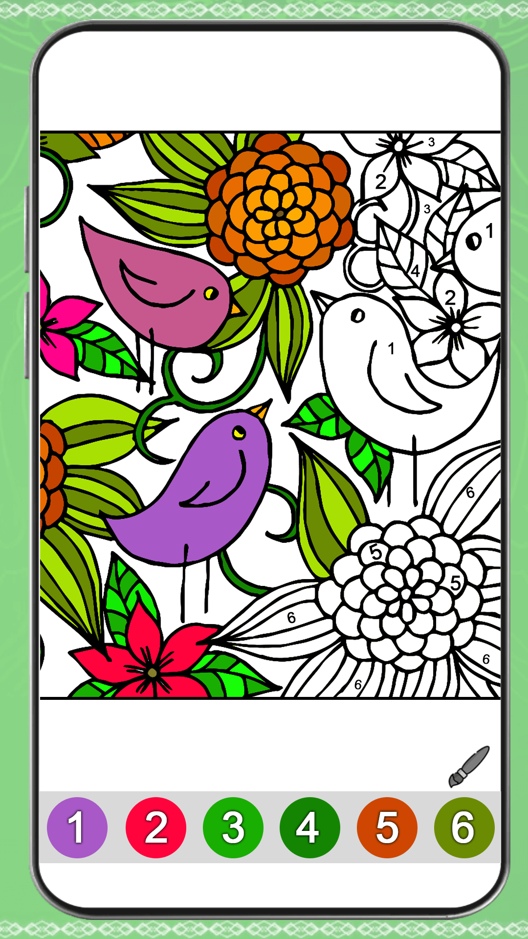 Color Master App Flowers Color by Number - Adult Paint, Glitter & Crayon Pages - App on ...