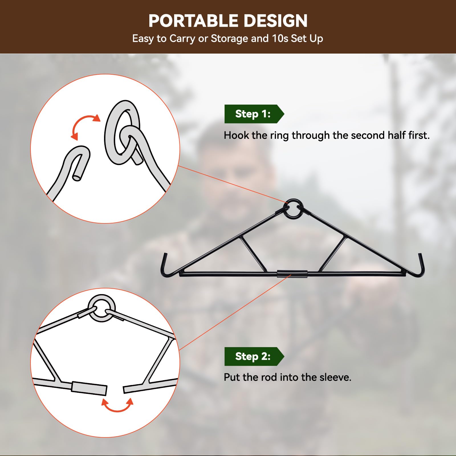 GearOZ Colgador de ciervo, sistema de elevación de polea de alce con gambrel, kit colgante de juego de caza para cadáveres de ciervos/carnicero/pelado, máximo hasta 700 libras, regalos de caza salvaje
