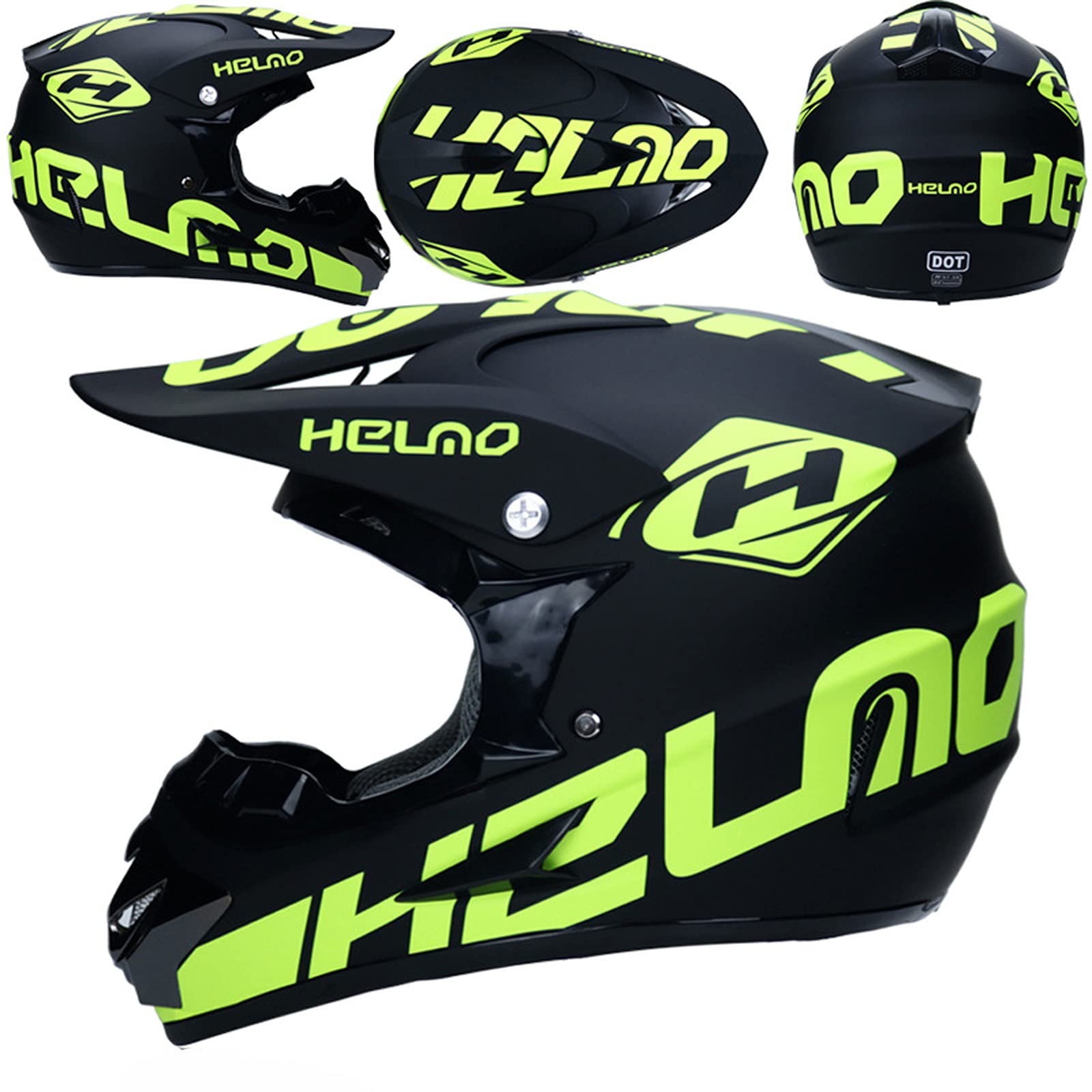 Casco Motocross Bambino Set,Casco da Cross,Casco Integrale Da Motocross Adulti E Bambini,Casco da downhill integrale MTB