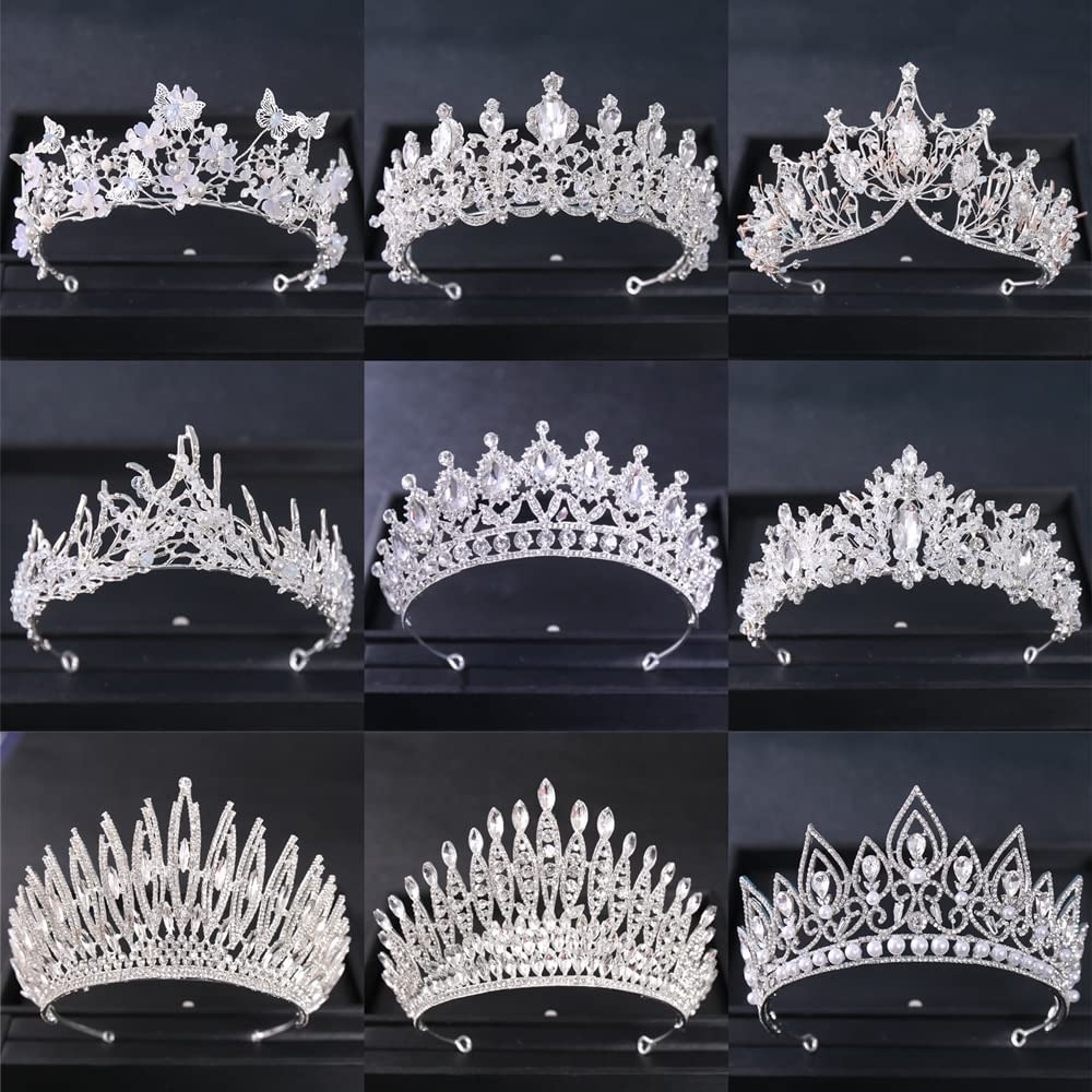 Diadème Princesse Strass Argenté - Couronne Mariée - Accessoire Cheveux  Femme - 14.5cm Couronne Cérémonie Bal, image size:1000x1000