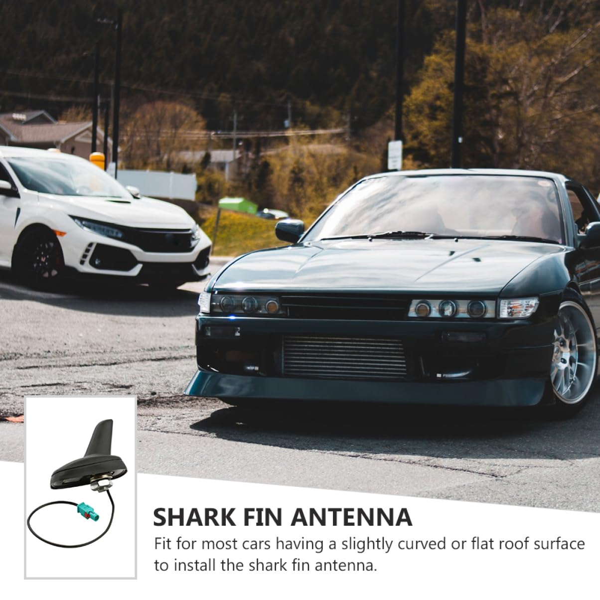 OSALADI 2pezzi Antenna Per Auto Finestra Squalo Antenna Di Ricambio Per Segnale Radio Installazione Facile Resistente Alle Intemperie Compatibile Con Seat