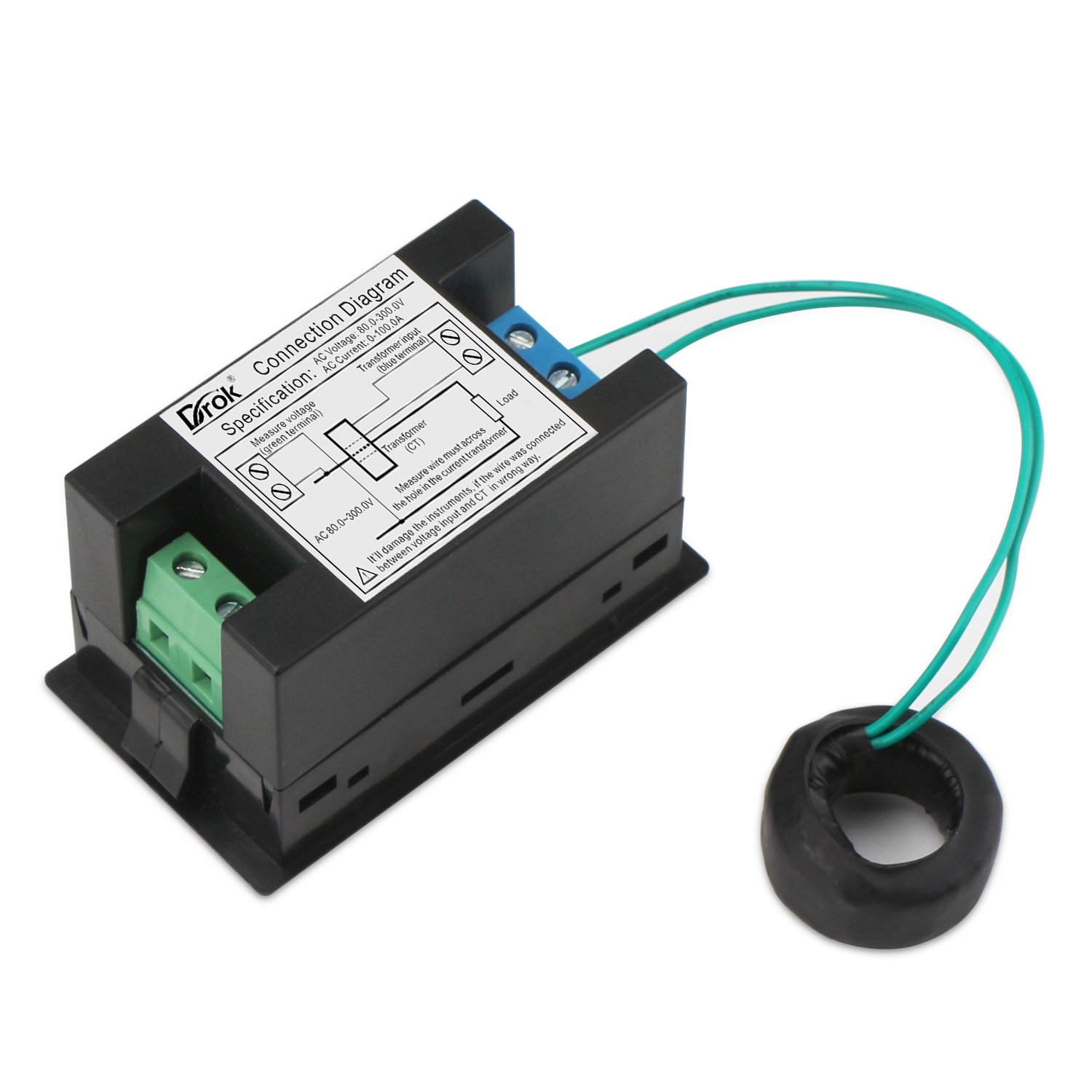 Amazon | DROK LCD画面 デジタルマルチメータ 電圧計電流計 AC 80-300V 