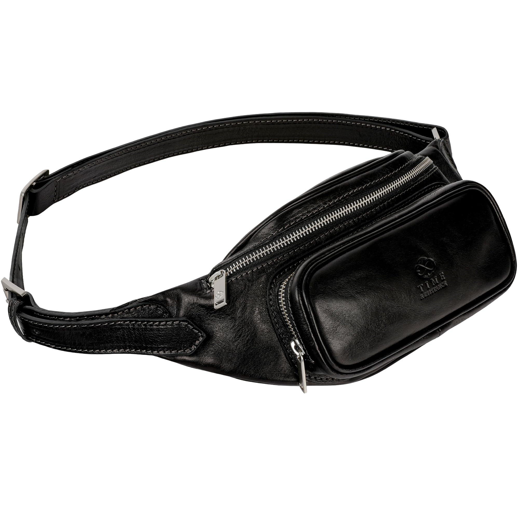 Time Resistance Riñonera de Cuero para Hombre y Mujer - Estilo Vintage con Cuero Auténtico de Vachetta, Hecha a Mano en Italia - Ideal para Llevar Todo lo Que Necesitas