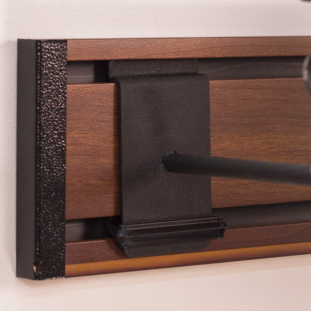 String Swing 5 Guitar Wall Rack Mount for Electric Acoustic and Bass Guitars – Walnut Print Aluminum Slatwall – Museum Quality – Made in the USA SW5RL-BW-K