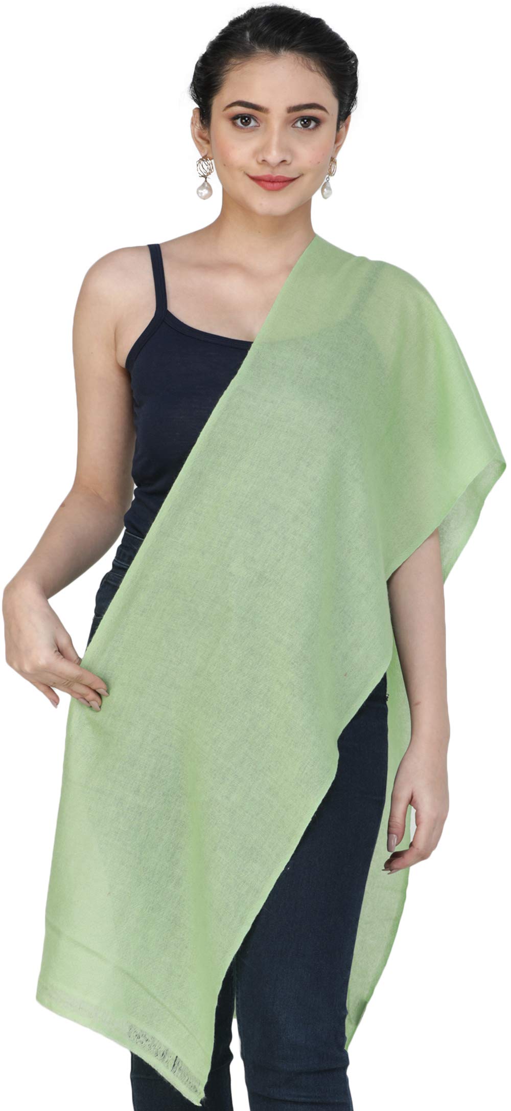 Écharpe en pur cachemire vert cadeau idéal en taille unique