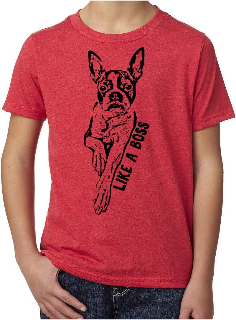 Like A Boss, Boston Terrier Dog Clothes, Funny Dog Shirts for Kids