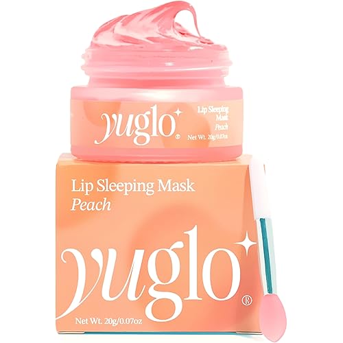 YUGLO Lip Sleeping Mask | Peach Flavor | Hydrating & Soothing Lip Treatment for  Dry, Chapped Lips | Plumps & Moisturizes | Overnight Lip Repair