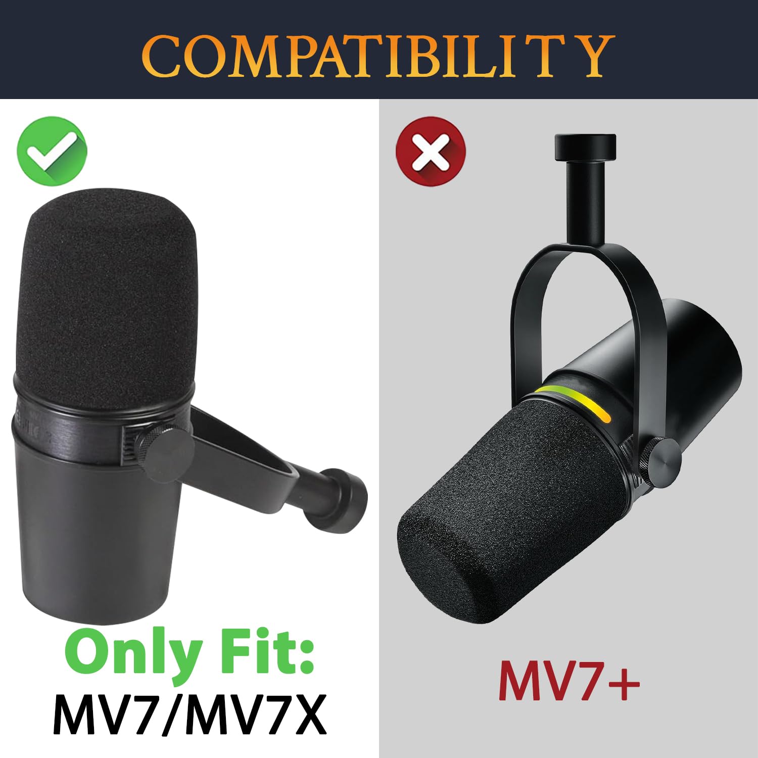 SOULWIT 2Pcs Microfoni Filtro Pop per Shure MV7/MV7X, Protezione