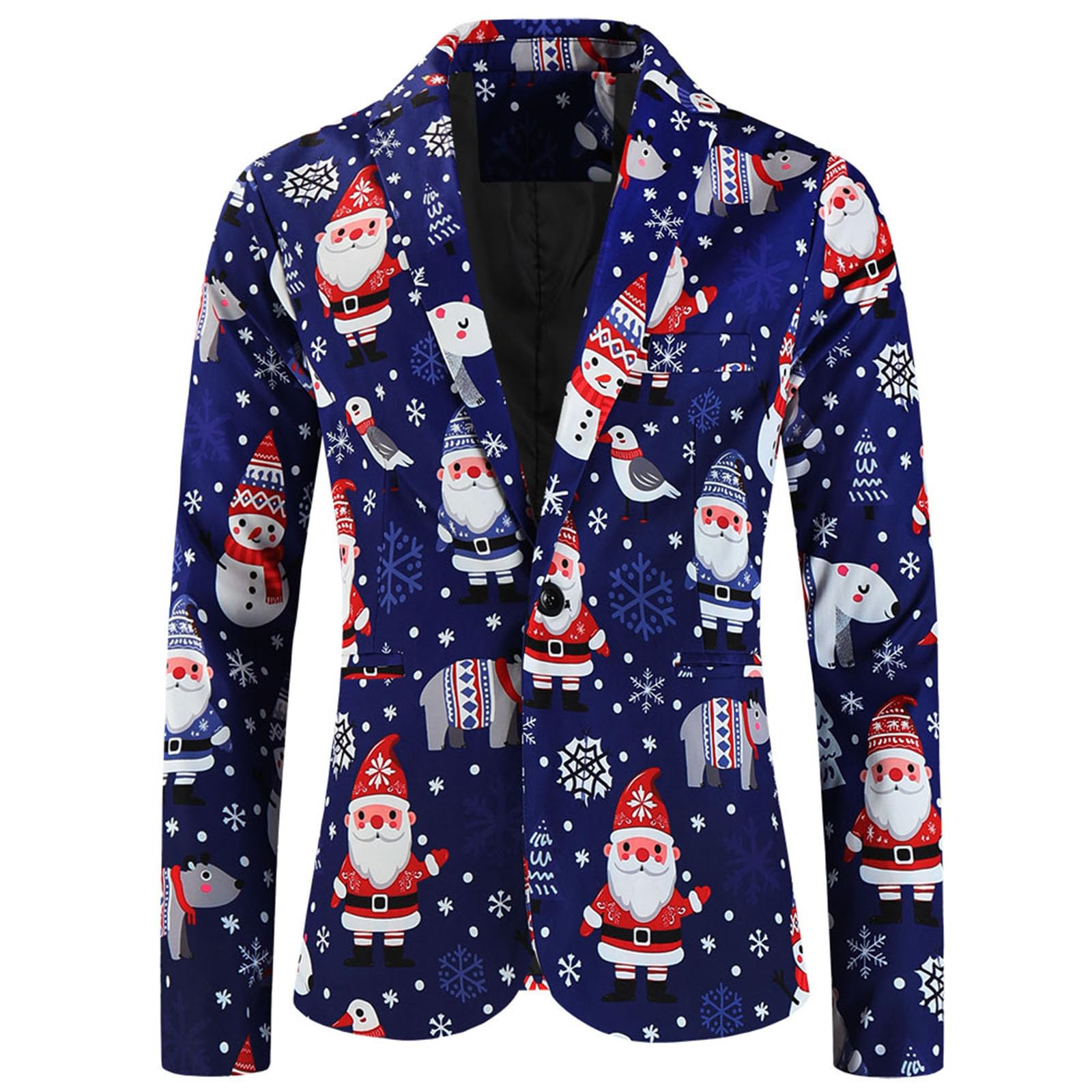 Weihnachten Anzug Herren 2 Teilig 1Mantel und 1Anzughose, Weihnachtsmantel Santa Lustig 3D Slim Fit Herrenanzug Anzüge Modern Christmas Anzüge Set Weihnachtsanzug Festlich Weihnachten Sakko Jacke