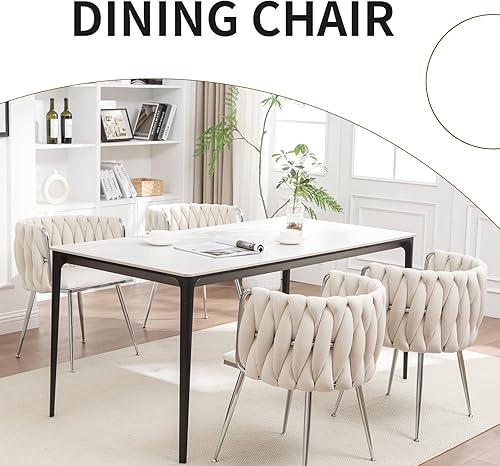 Miniatura 6 de Juego de 4 Sillas de Comedor de Terciopelo Systemkenji, Sillas Tapizadas para Comedor con Patas de Metal, Sillas de Comedor Modernas 4, Sillas