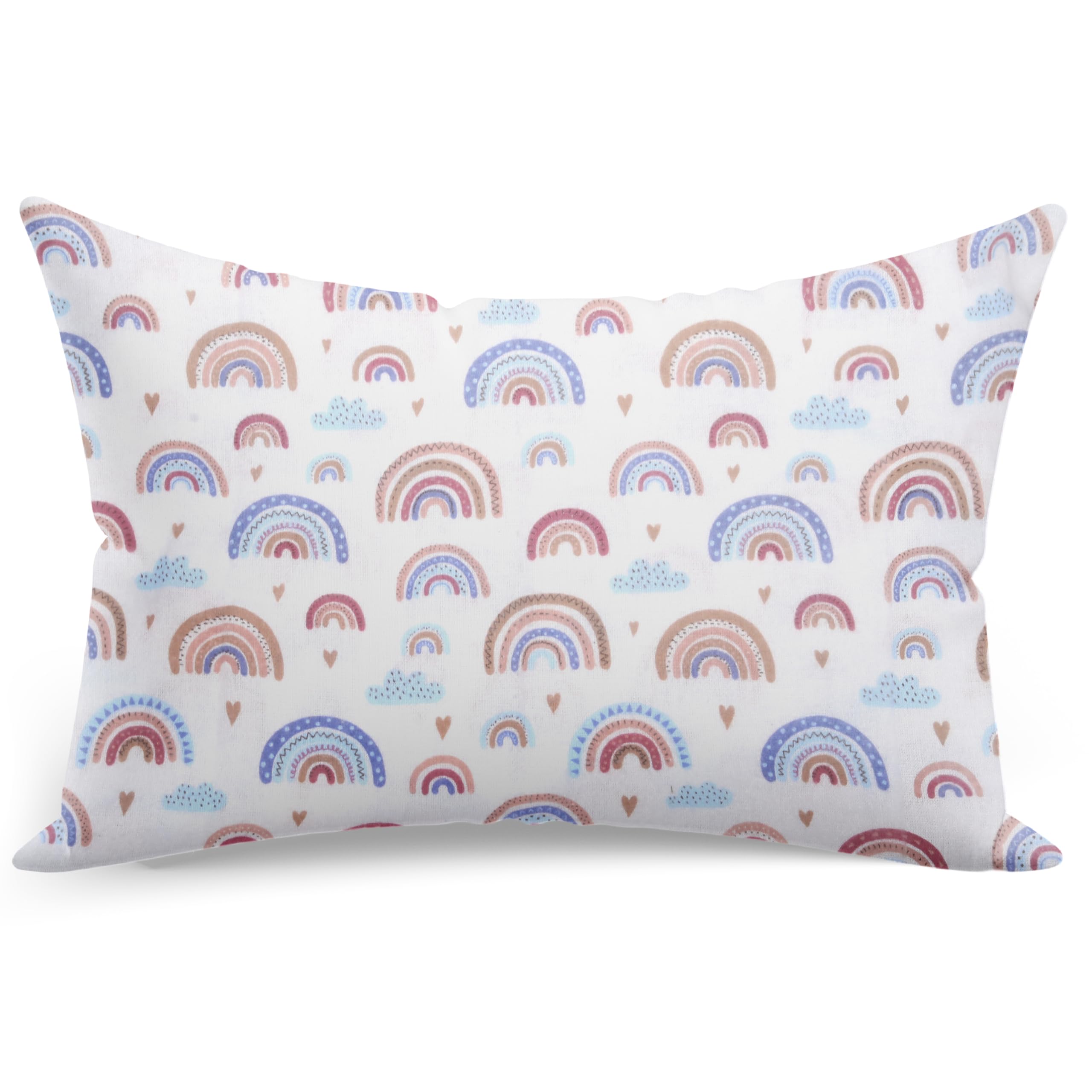 PinkZebra Flanell Kissenbezug 80 x 80 cm, Kopfkissenbezug flauschig aus 100% Baumwolle, Kissenhülle ÖKO-TEX, mit Reißverschluss, Regenbogen