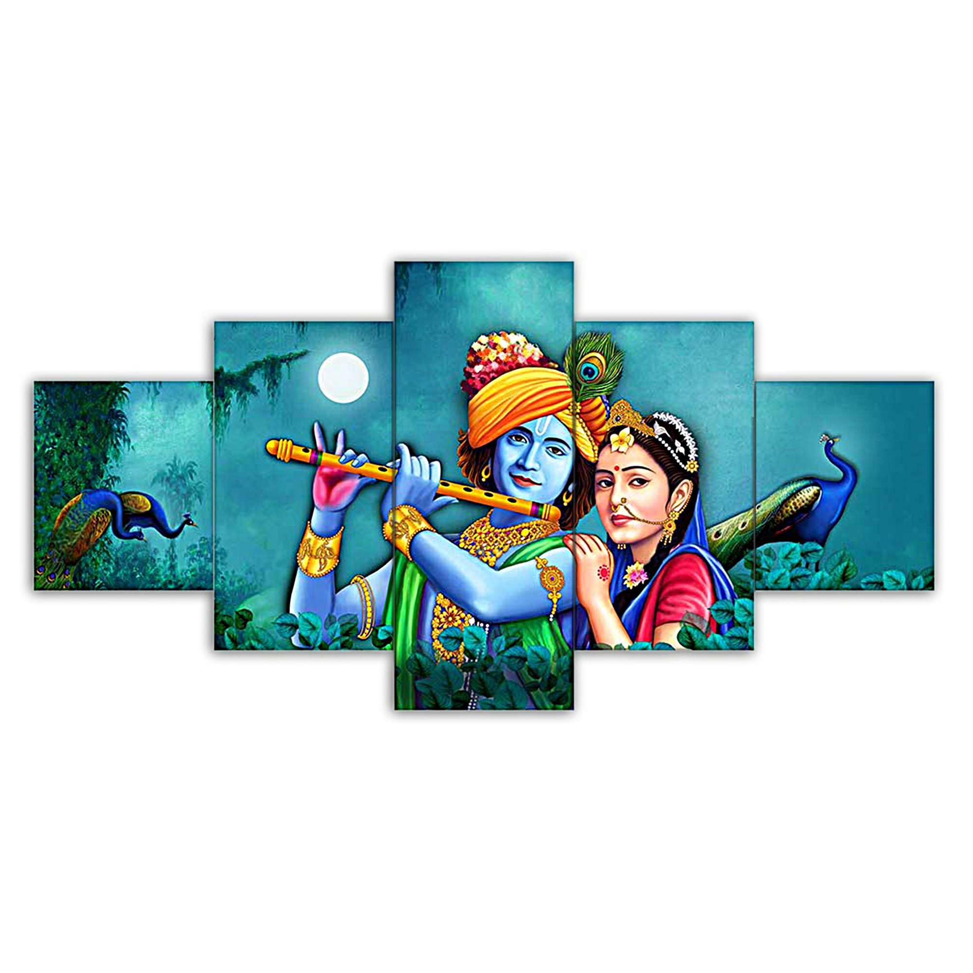 Archeiv Eternal Love Enchanting Radha Krishna Wall Art Bring Harmony to Your Living Space (125x60cm)