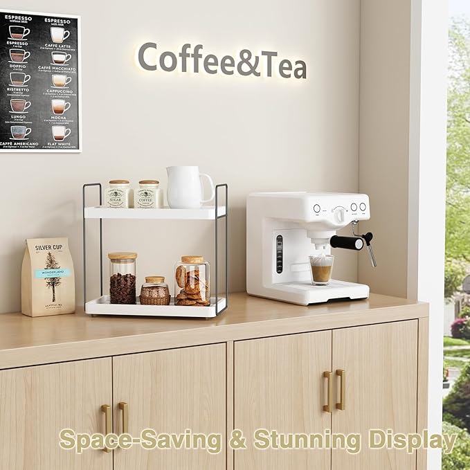 Organizador de Baño Forbena Blanco y Gris, 2 Niveles, para Encimera miniatura 3