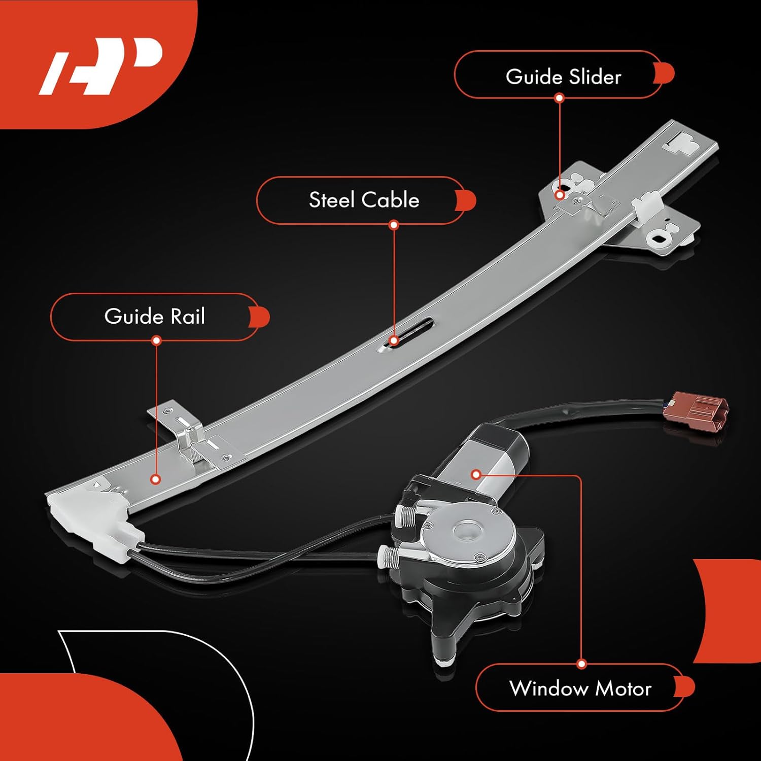 A-Premium Power Window Regulator with Motor Rear Driver Side Compatible with Honda Accord 1990-1993 Rear Left Driver Side