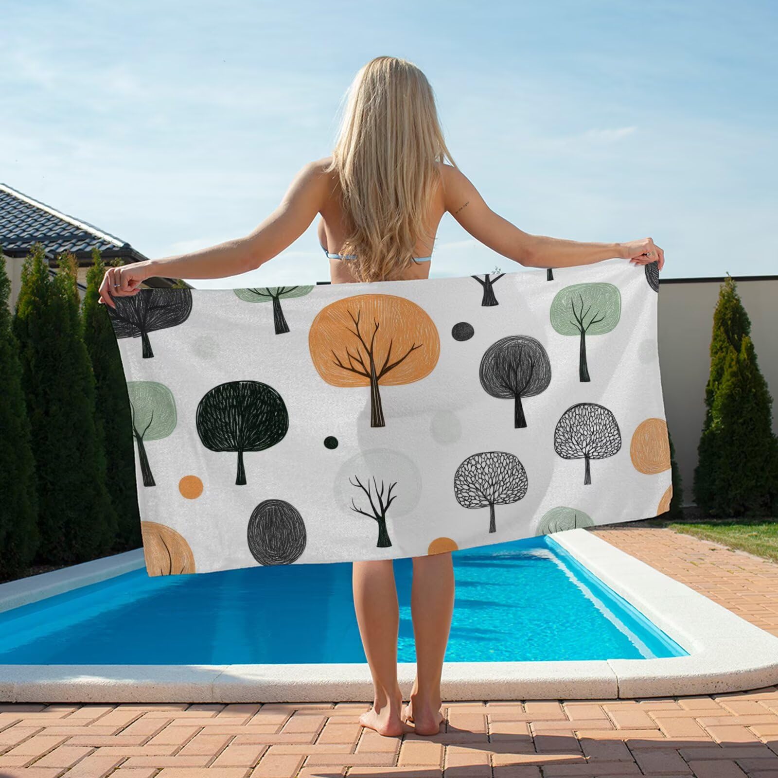 2 szt., bardzo duże 100 x 220 cm, kreskówkowy szybkoschnący ręcznik z mikrofibry, bez piasku i plażowy, lekki podróżny, kompaktowy ręcznik kempingowy z torbą do przechowywania, chłonny dla kobiet