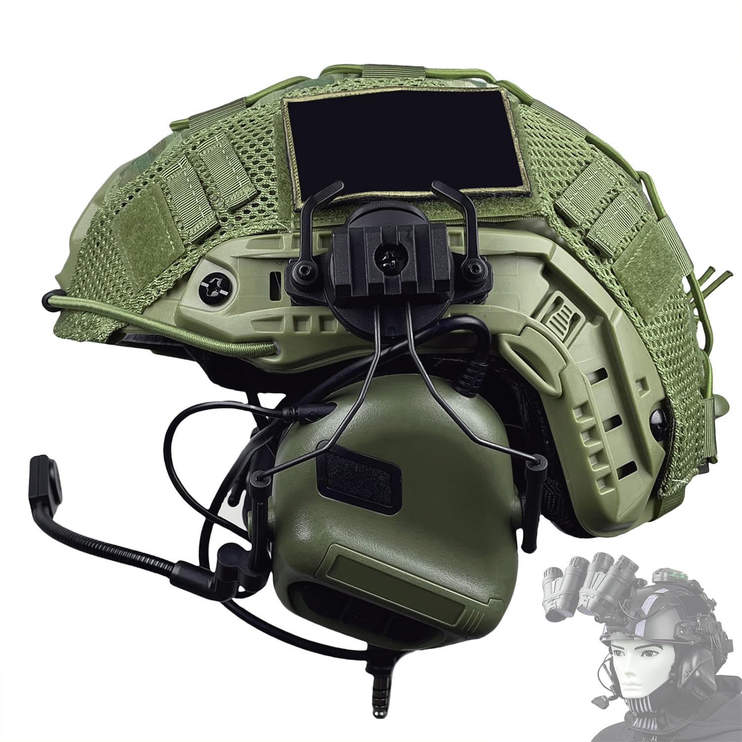 Amazon.co.jp: FASTタクティカルヘルメットセットHDヒアリングヘッド