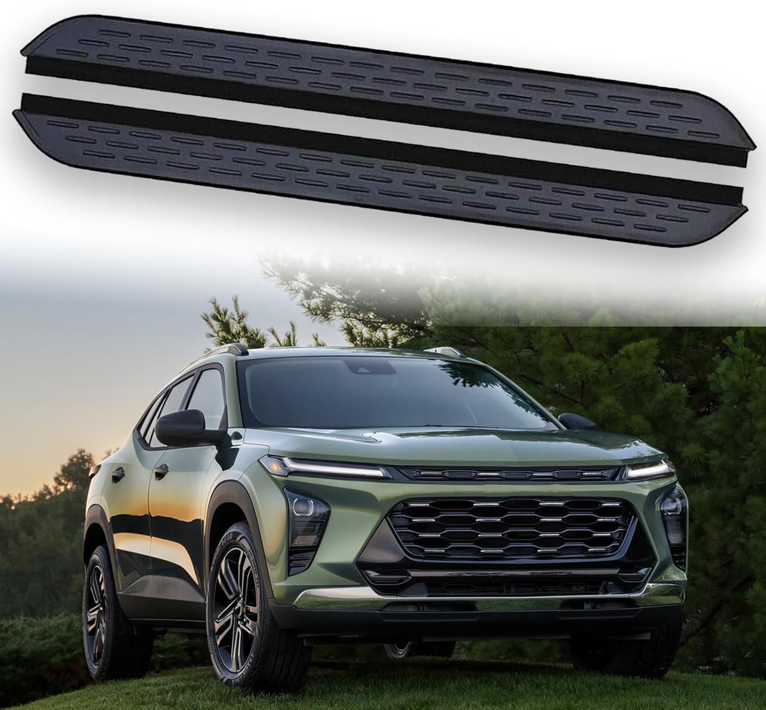 2Pcs Side Steps Pedal Nerf Bars Fits for Chevrolet All-New TRAX 2023 2024 2025 Black Running Boards