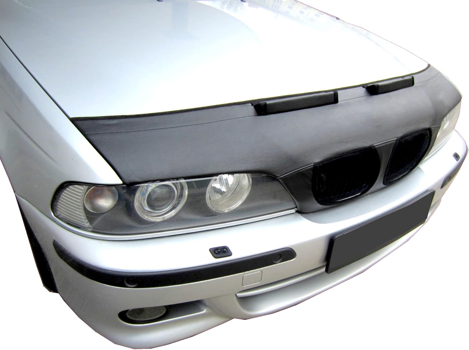AB-00937c Carbon Fiber Look Hood Bra Compatible with BMW Serie 5 E39 1995-2004 Front End Nose Mask Bonnet Bra