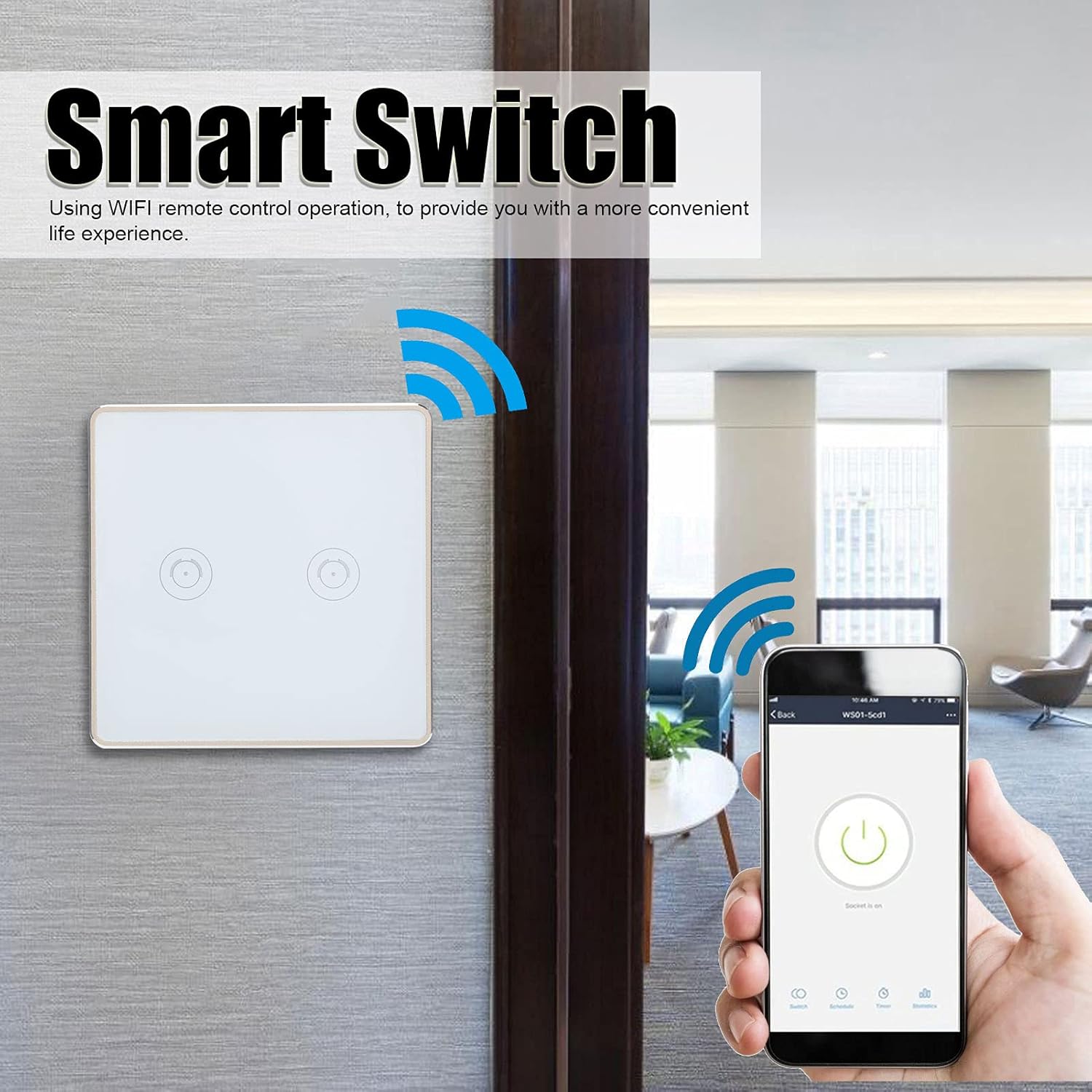 Srliya Smart Switch White Simple Remote Controller 600W 100?240VAC 50 / 60Hz