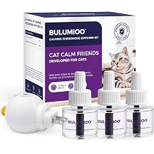 Cat Calming Pheromone Diffuser Kit 90-Day Supply 1 Diffuser + 3 x 48ml Refills Helps Reduce Urine Spraying, Scratching & Fighting Unscented Stress Relief for Single Room