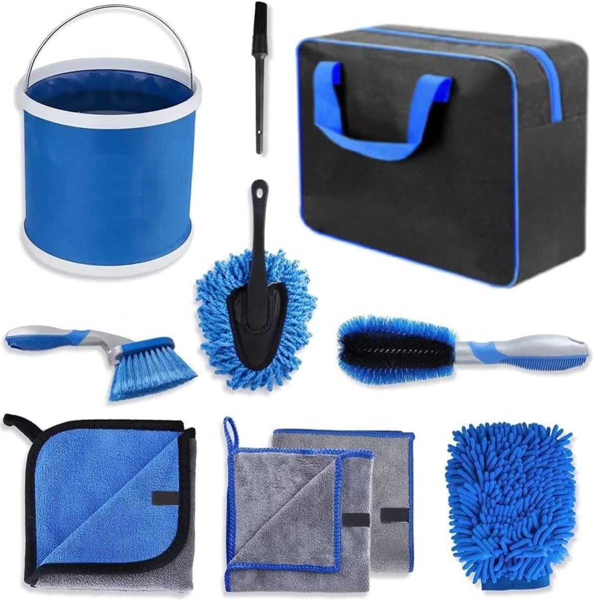 LATERN 9Ps Car Cleaning Kit, Auto Detail Brush Set Included Tyre Brush