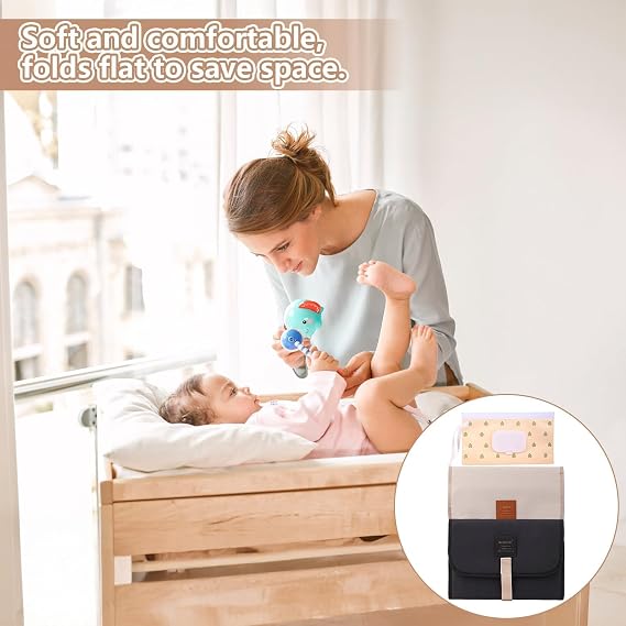 2 Pack Portable Changing Mats, Foldable Waterproof Travel Nappy Pads