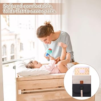 2 Pack Portable Changing Mats, Foldable Waterproof Travel Nappy Pads