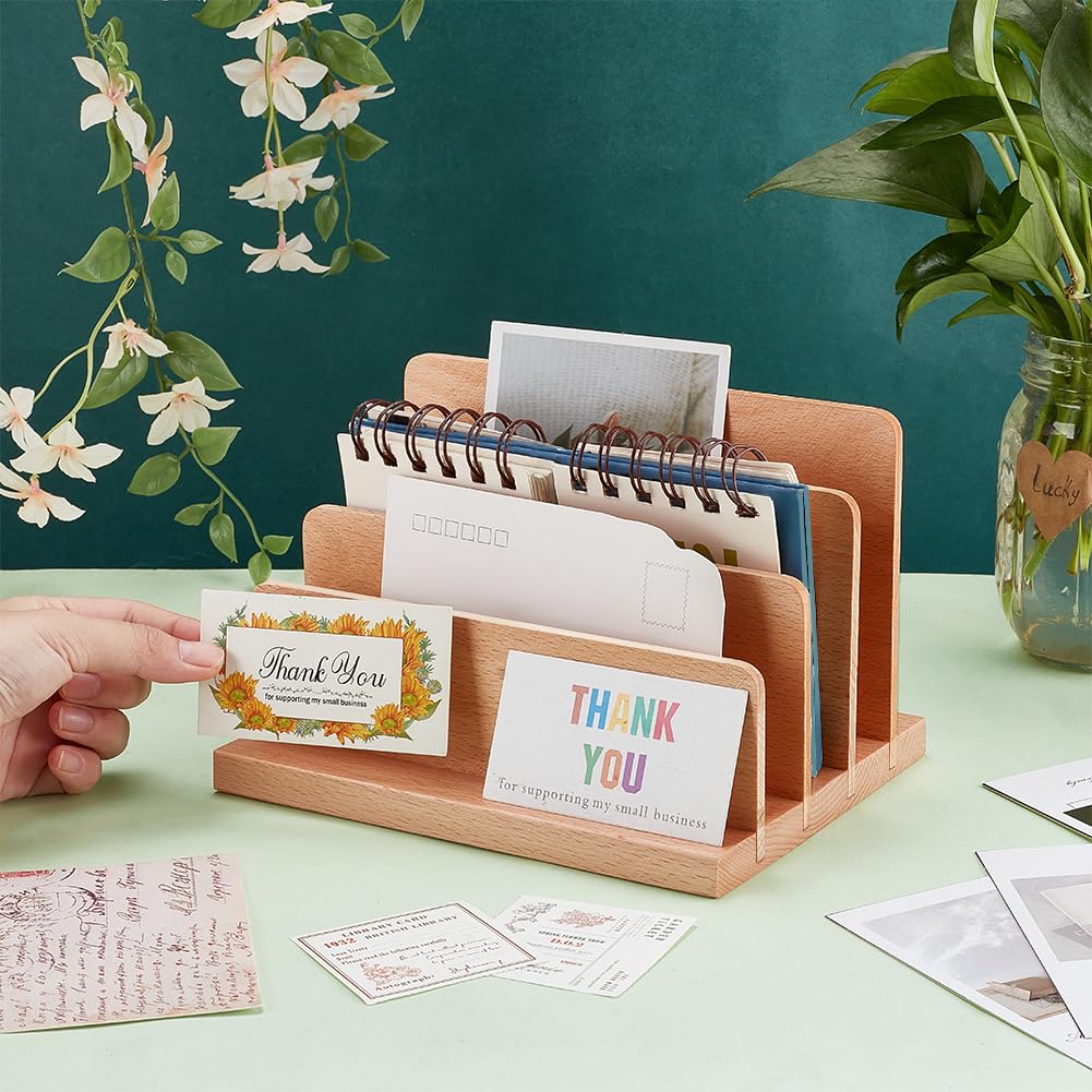 PH PandaHall Wood Business Card Holder Stand - Image 3