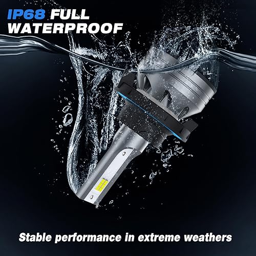 Vista 39 de FAHREN Bombilla LED 9007, 50000LM súper brillante, 6500K blanco frío, bombillas de conducción HB5 de luz alta/baja con ventilador, 60000+ Ultra