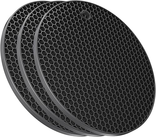 Salvamanteles de silicona ultra gruesos de 0.315 in para platos calientes, ollas y sartenes, alfombrillas de silicona para proteger la mesa,