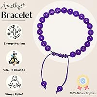 Vista 494 de Amazing Gemstone Crystal Bracelet for Women Men's Gifts - Protection Healing Crystal Bracelet - 8mm Gemstone Beaded Adjustable Bracelet Pulseras