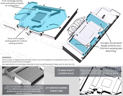 Miniatura 5 de Bykski Cobertura completa GPU Bloque de agua y placa trasera para ASUS TUF Gaming GeForce RTX 4060 Ti OC (N-AS4060TITUF-X)