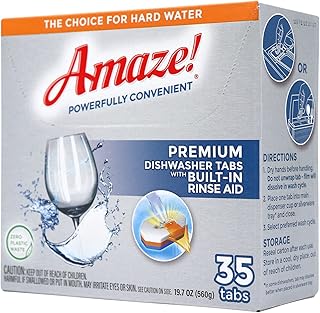 Amaze! Premium All-in-One Dishwasher Tablets - Powerful Hard Water Performance (1 Pack of 35 Tablets)