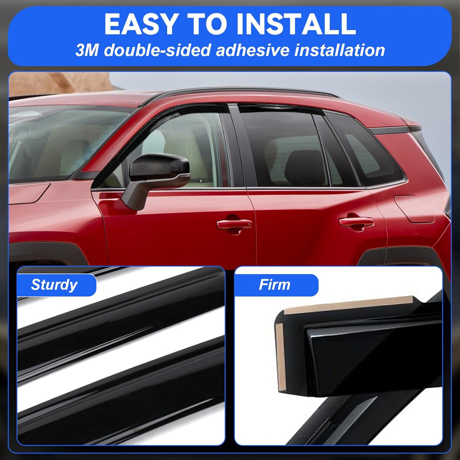 in-Channel Window Visors Rain Guards for 2026 Toyota Rav4, Window Deflectors, Reduce Wind Noise & Weather Protection, 2026 Rav4 Accessories (4 PCS)