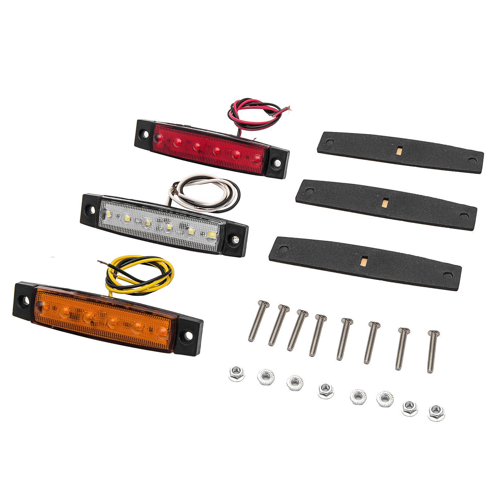 Maso 30PCS 12V 6LED SMD bianco & giallo & rosso indicatori di direzione luci laterali lampade di plastica per camion rimorchio camion