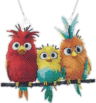 ZORETCO DIY Hanging Diamond Craft Pendant Painting Kit Birds, 5D Diamond Art Kits, Diamond Painting Kits for Adults, Special Crystal Diamond Art Painting Acrylic Ornament Window Suncatcher
