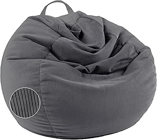 LPMOERA Stuffed Animal Storage Bean Bag Chair Cover (No Filler) For Kids and Adults.Pets Dogs/Cats Lazy Beds.Soft Premium Corduroy Stuffable Bean Bag For Organizing Children Plush Toys or Memory Foam