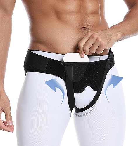 RLOVAL Hernia belt for men inguinal Hernia Belt Truss for Men & Women, for SingleDouble Inguinal or Sports Hernia, 2 Removable Compression Pads &