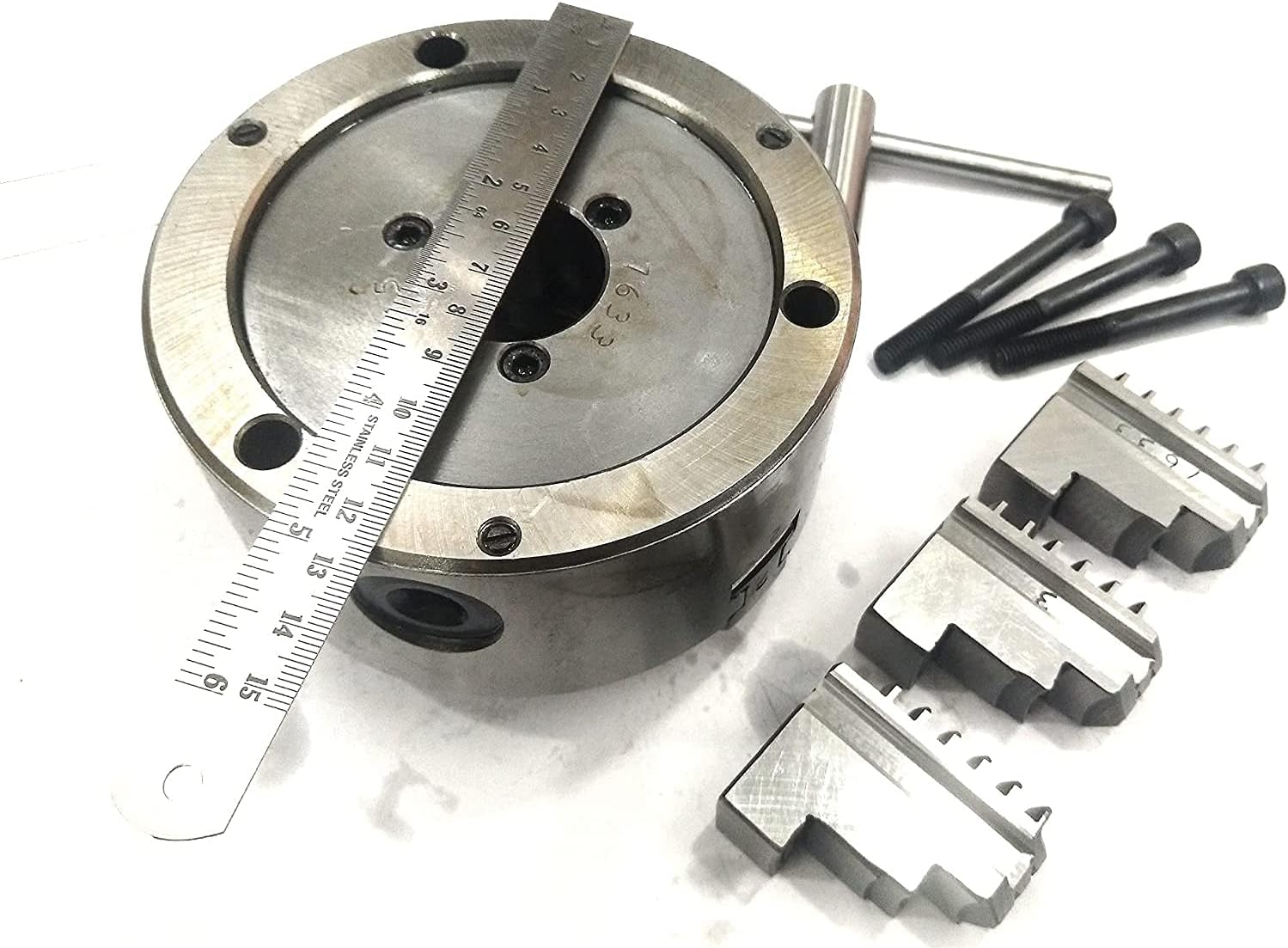 Buyohlic 125mm Heavy Duty Chuck for Rotary Tables & Mini Lathes (3 Jaws Self Centering (Recess 95 mm))