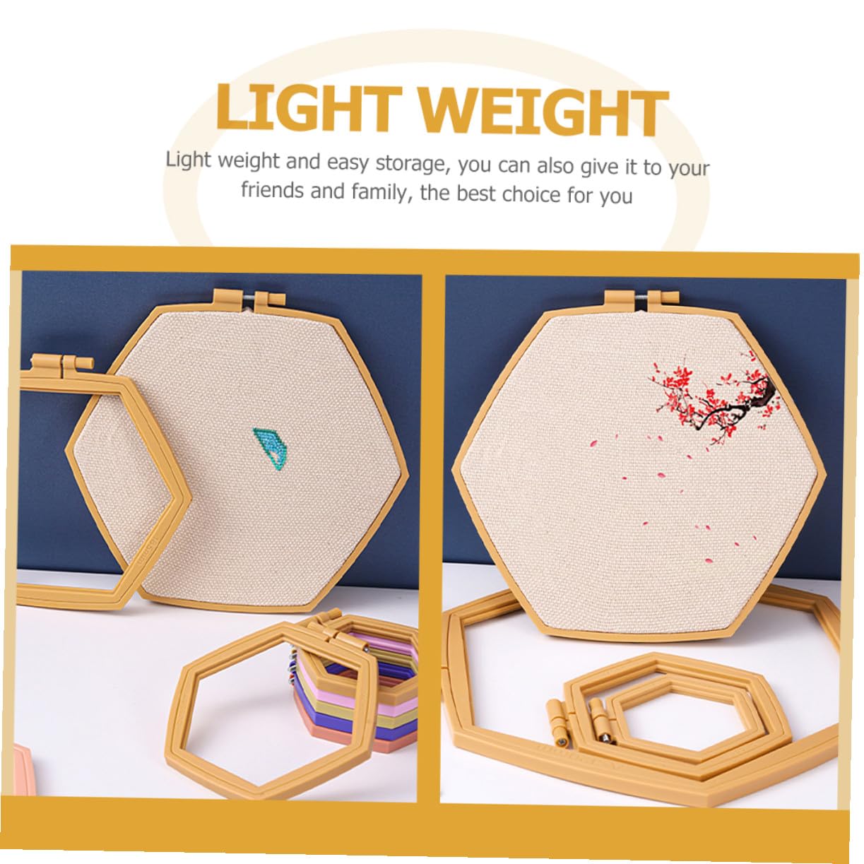 Alipis Aros de Bordado Circulares Reutilizables de Abs Superficie Lisa Rebabas, 4 Piezas Ajustables para Manualidades y Bordados de Costura