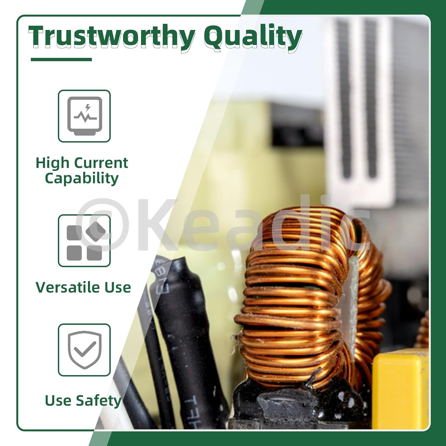 Keadic 25 Pcs Toroid Magnetic Core Inductor Copper Wire Wind Wound Assortment Kit, Inductance Coil Perfect for Transformers DIY Circuit Board（ 22UH-5A 47UH-3.8A 220UH-1.96A 330UH-1.96A 100UH-2.8A ）