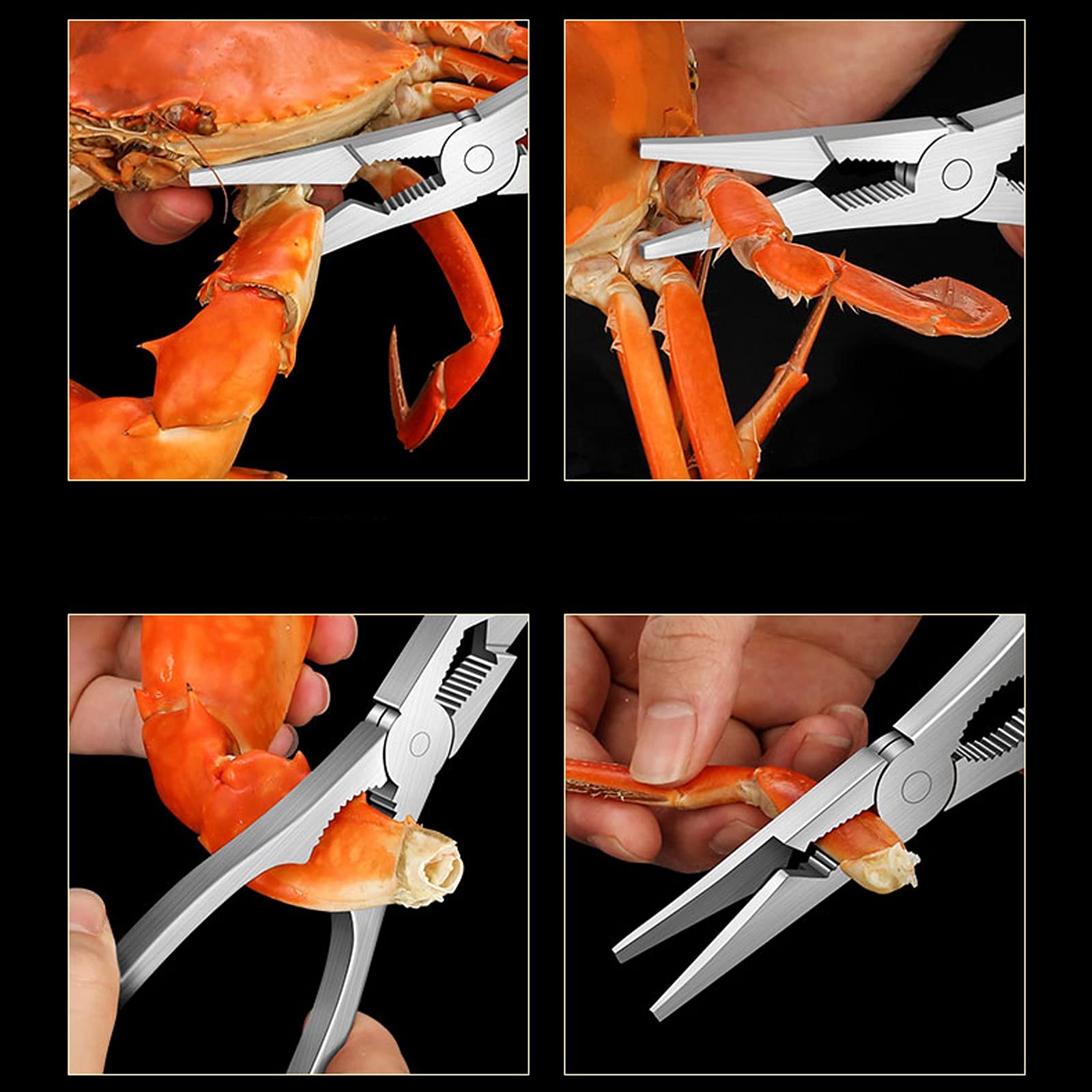 Herramientas para Mariscos Juego De Herramientas De Acero Inoxidable para Mariscos Incluye 1 Cascanueces para Mariscos, 4 Tenedores Y Palillos para Mariscos Hermoso Regal