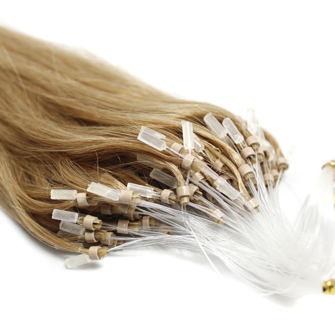 Remy Human Hair Extensions Micro Ring Loop Tip Double Drawn Hair (22''1g/s, Ash Blonde)