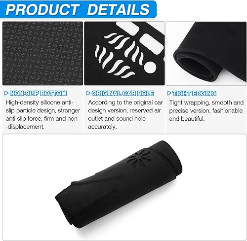 Miniatura 5 de Cartist - Cubierta para tablero, accesorios de auto, tapete antideslizante para tablero, color negro (tela de gamuza)