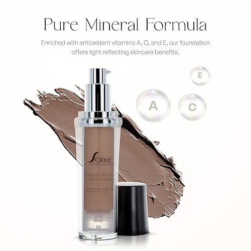 Vista 6 de Sorme Mineral Illusion Foundation - Base líquida sin aceite con protección solar no química Beige oscuro