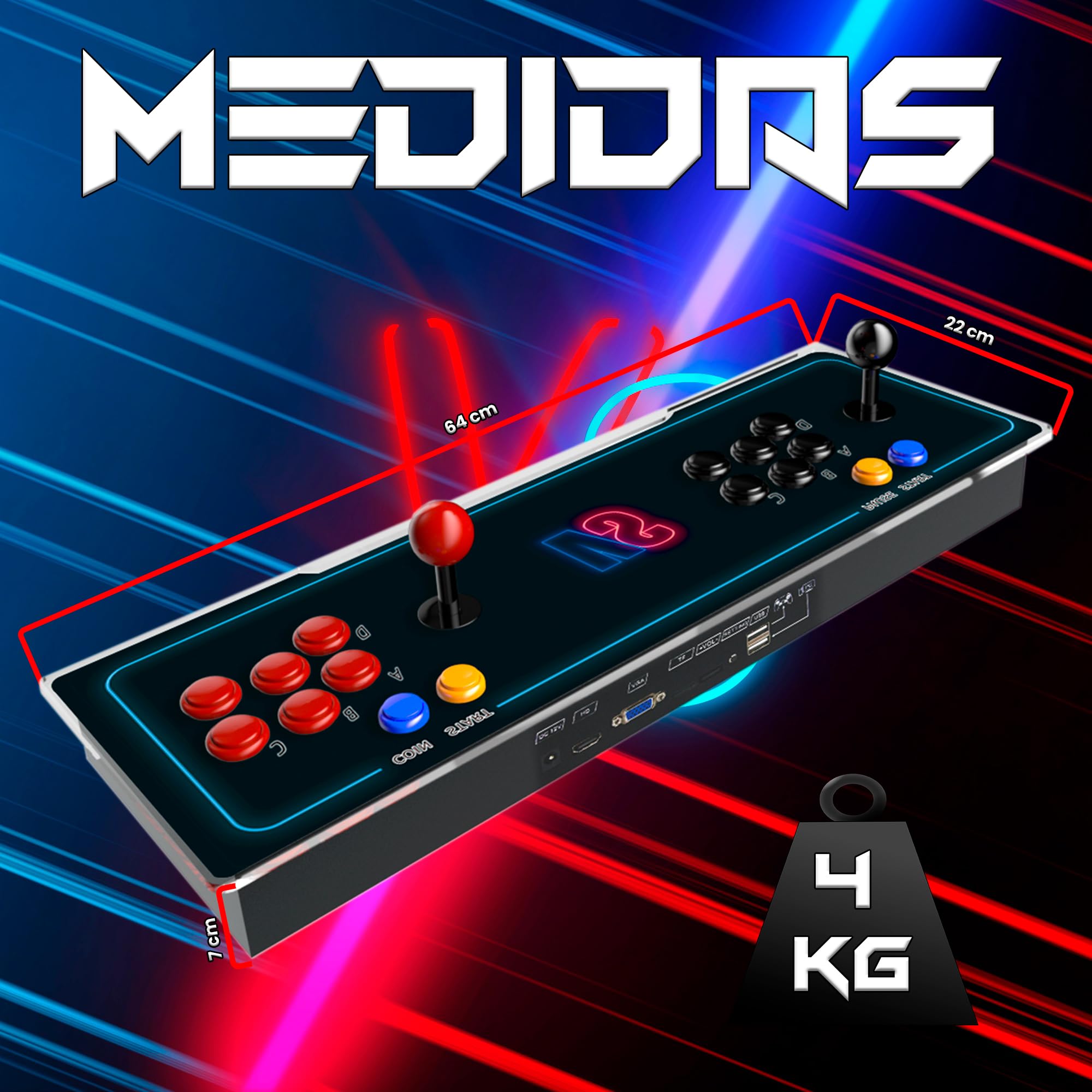 Unicview Pandora Box 3D, Retro Consola Maquina recreativa Arcade Video, Joystick Arcade, Versiones Originales Juegos Retro, Incluye Juegos 2D y 3D. Función de Guardar Partida, Pandora_5000
