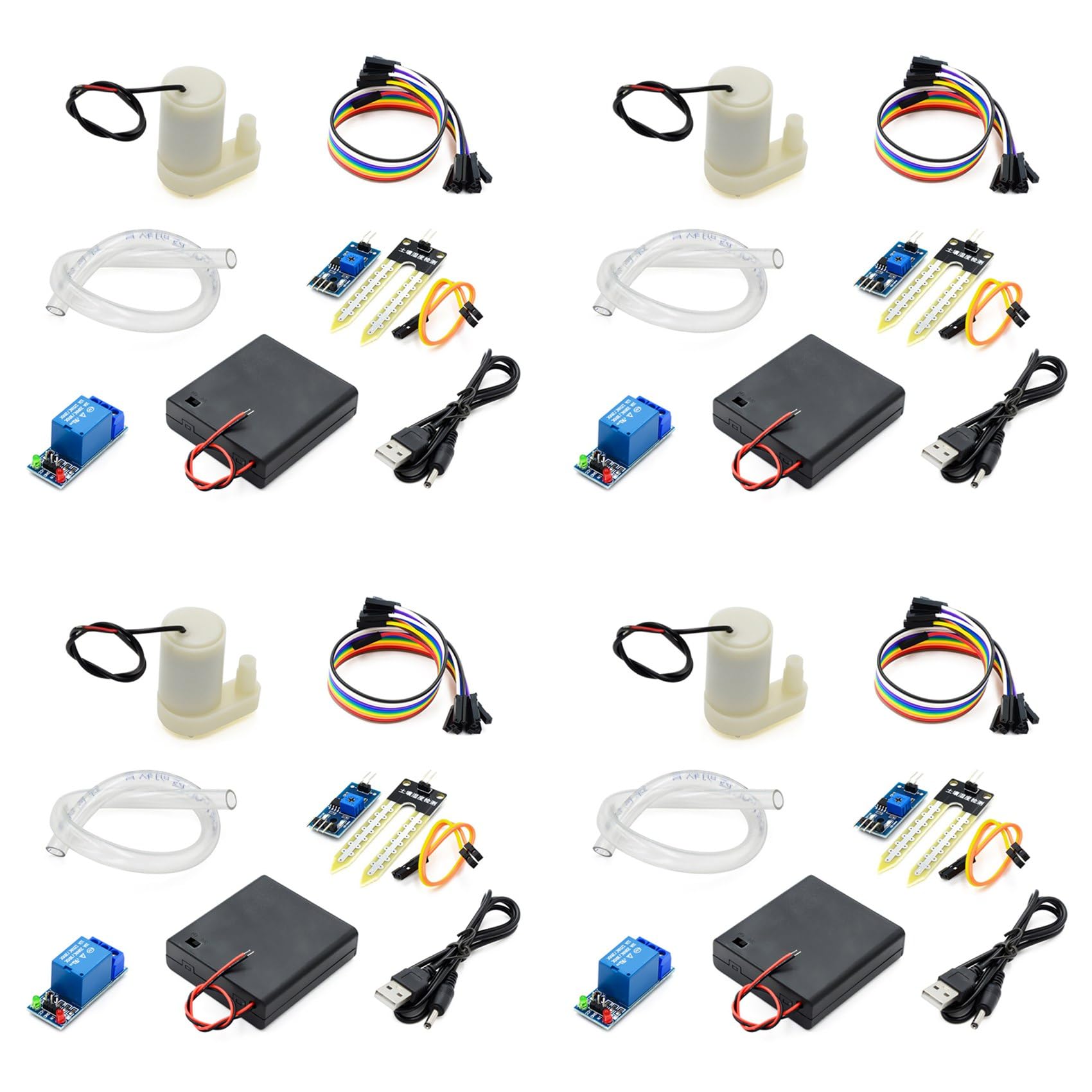 Jnchdghwa As Shown 4Set Automatic Irrigation Diy Kit Water Pump Soil Moisture Detection Garden Drip Watering Watering Irrigation System